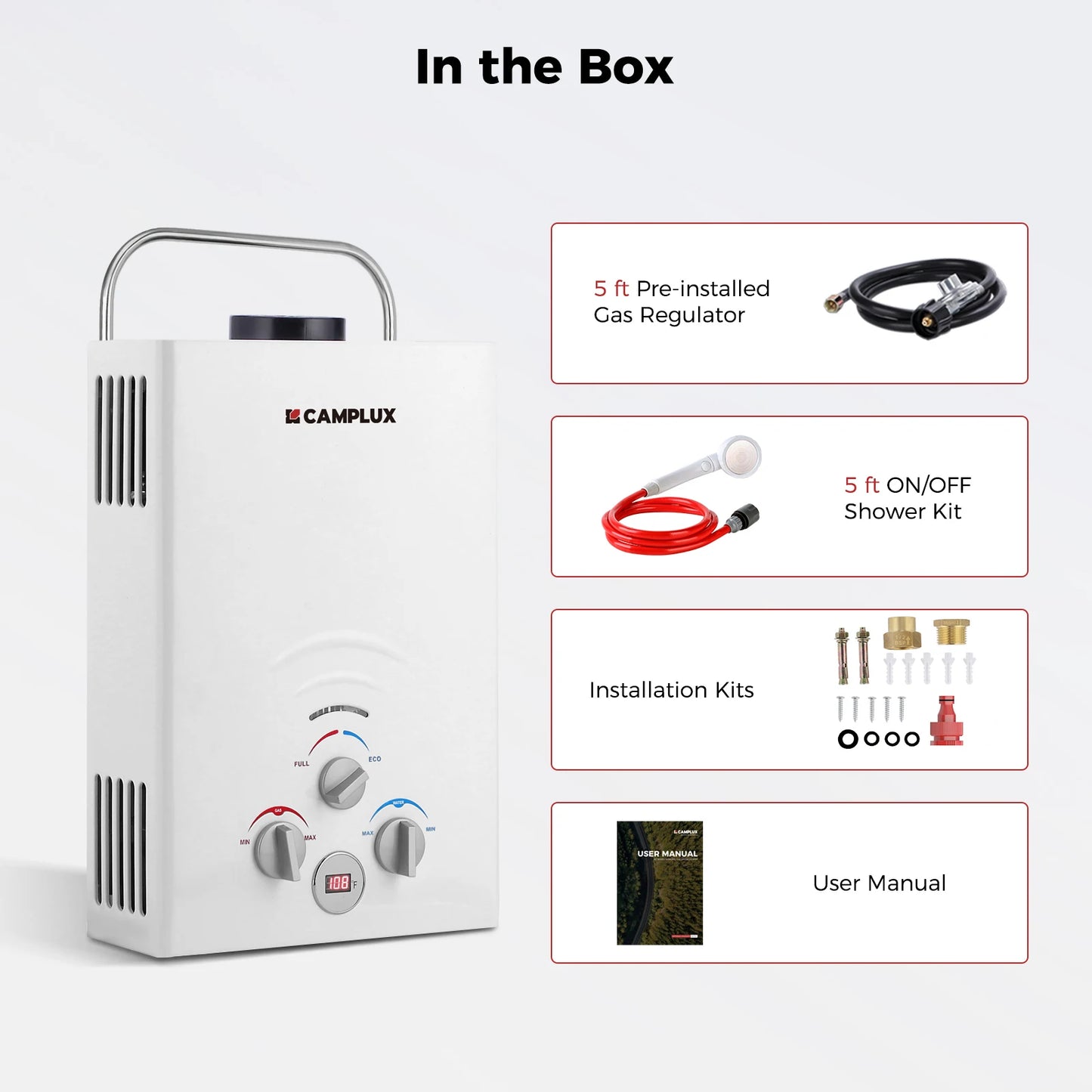 Portable 1.58 GPM Tankless Propane Water Heater