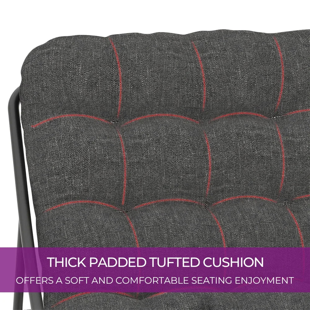 Outdoor Padded Cushion Recliner Rocking Chair