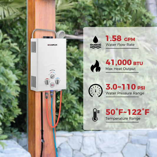 Portable 1.58 GPM Tankless Propane Water Heater