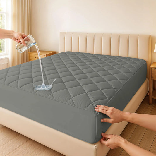 Quilted Elastic Fitted Mattress Cover Protector
