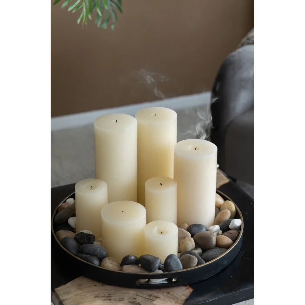 Ivory Pillar Candles - Smoke-free and Odorless