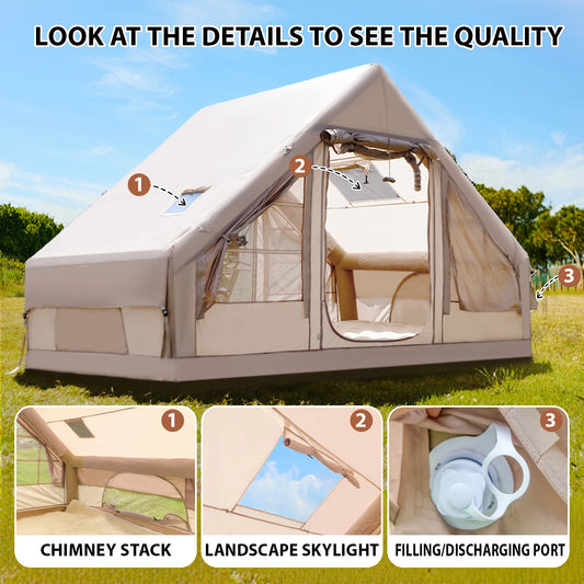 Easy Setup Inflatable Tent for Camping with Landscape Skylight