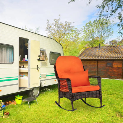 Latte Woven Single Rocking Chair