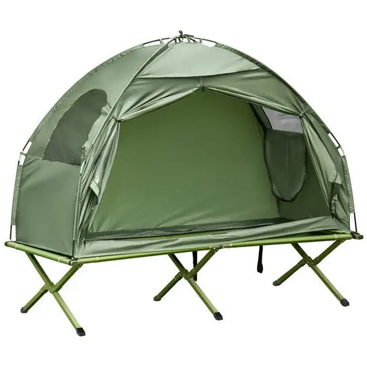 Camping Tent With Single Person Folding Cot Combo