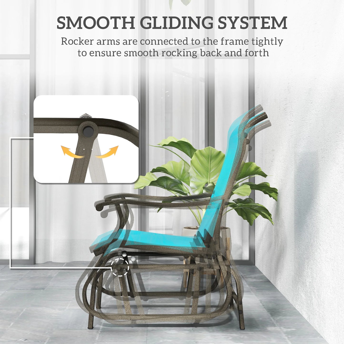 Outdoor Steel Rocking Glider Chair