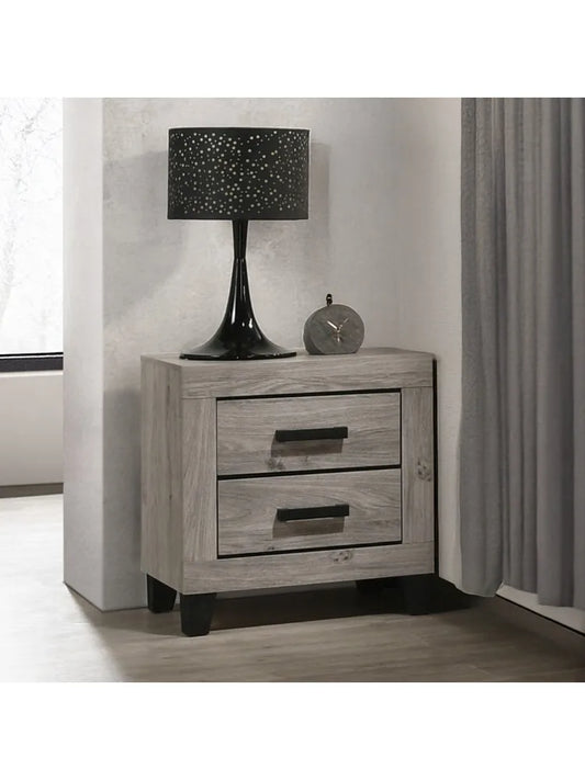 Farmhouse Style Light Gray Finished Nightstand