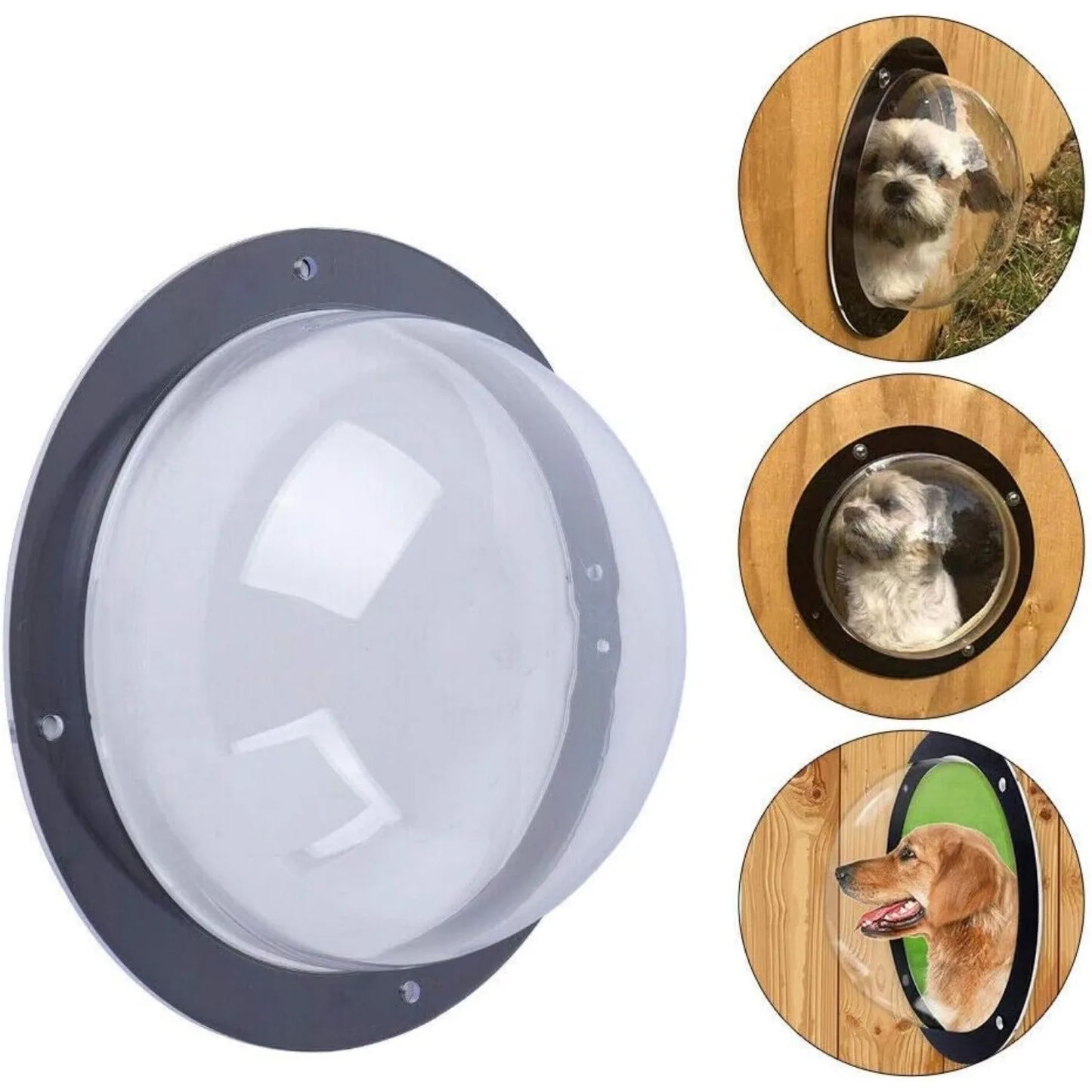 12.4" Round Clear Acrylic Portal for Dogs/Cats